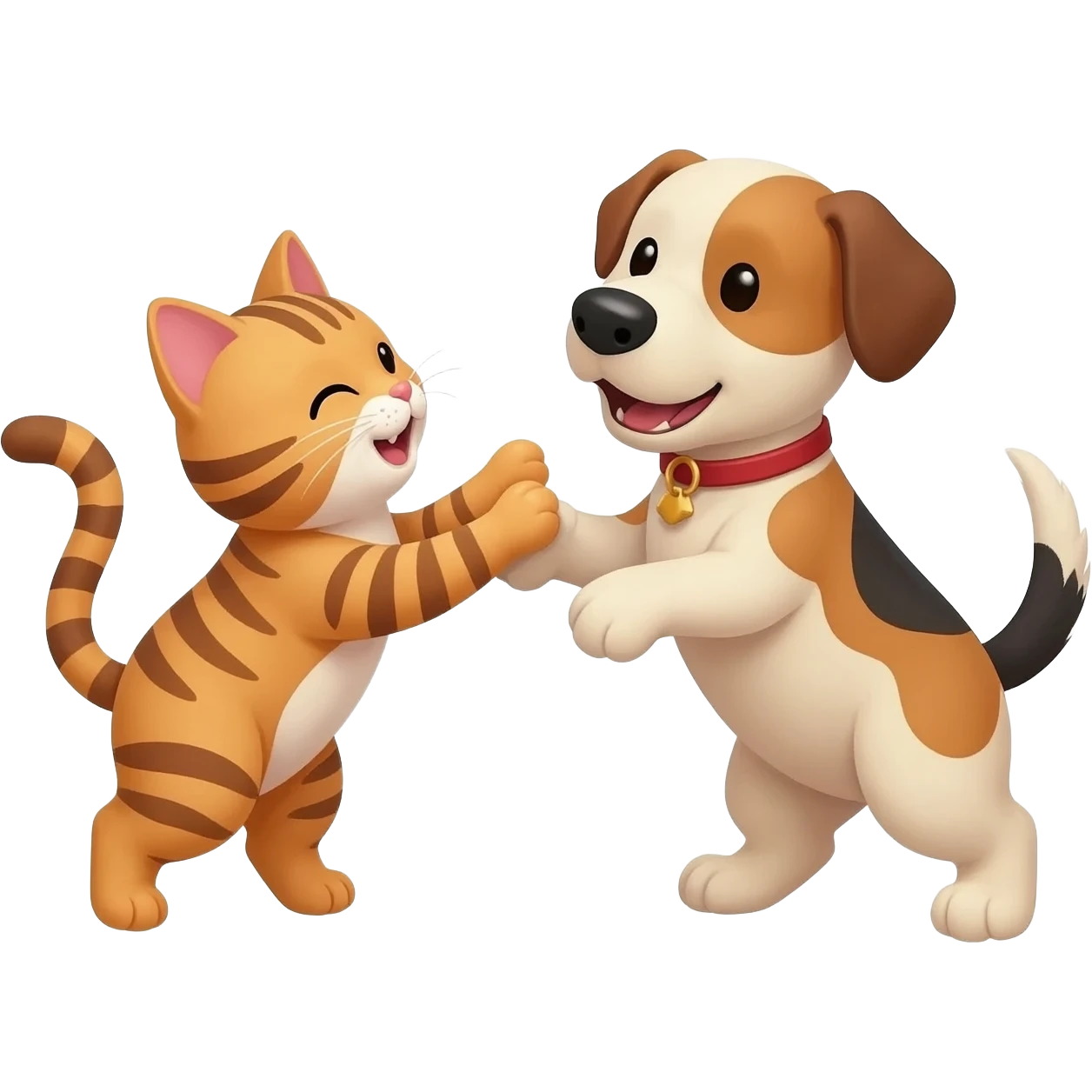 A cat with a cute dog emoji