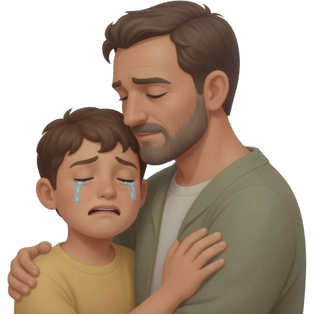 нарисуй как отец обнимет с любовью и слезами  сына возростом 20-24  года ,  времена древнего иерусалима emoji