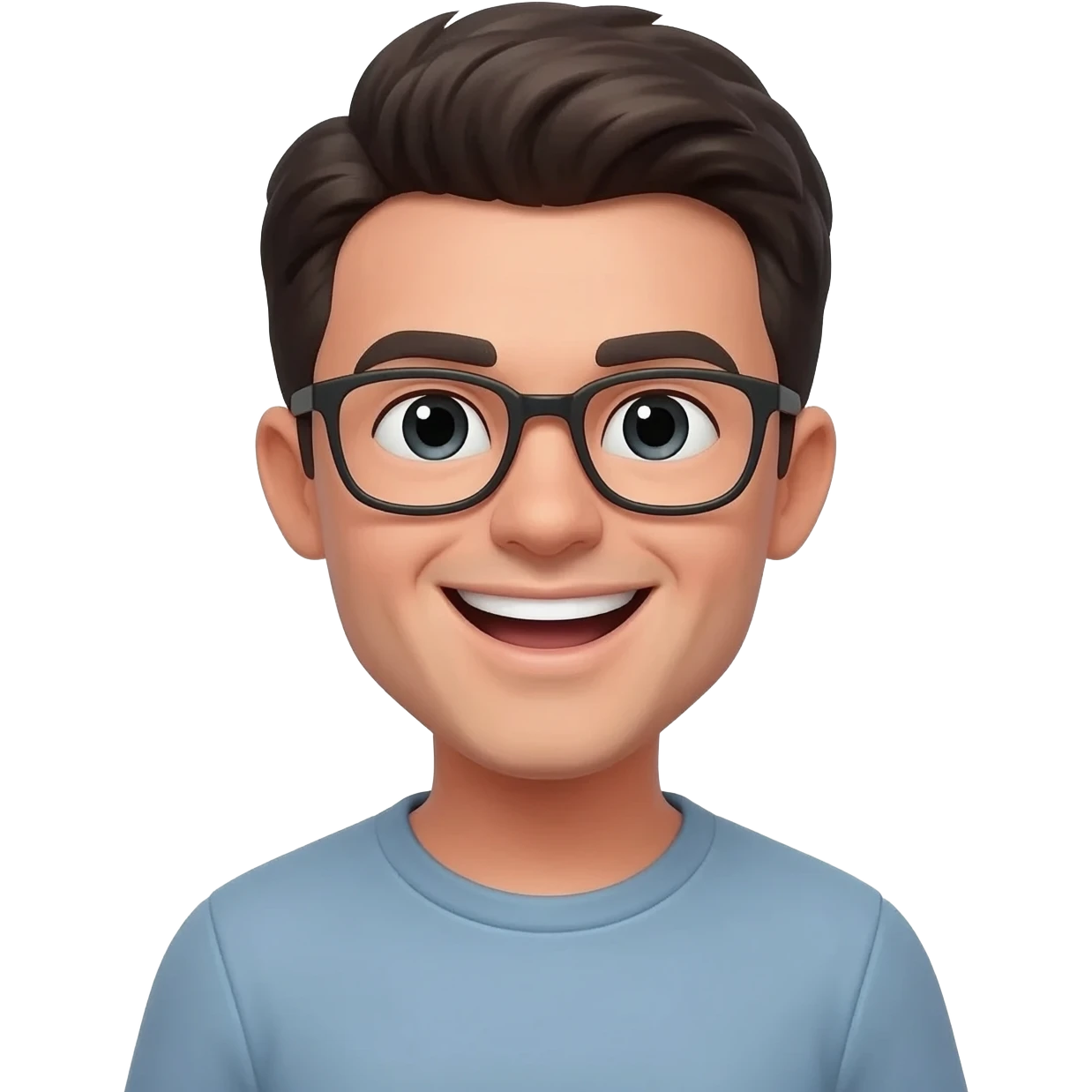 Orang yang memakai kacamata dan tersenyum emoji