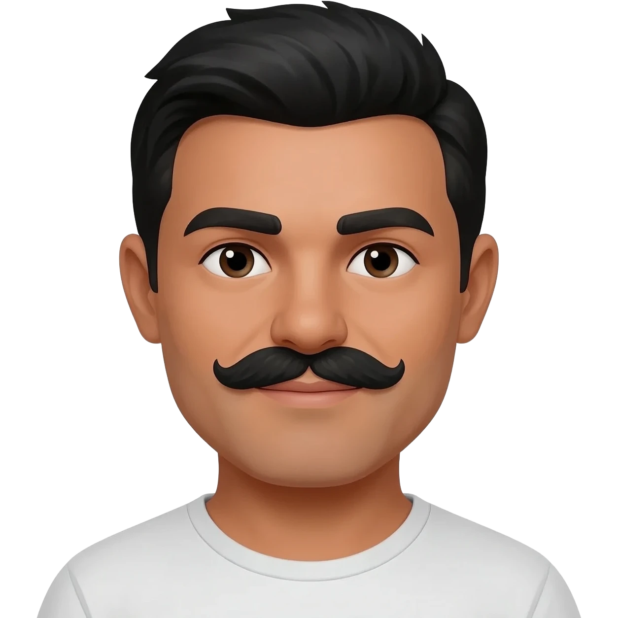 mexican male mustache "slighlty lighter brown skin color" emoji