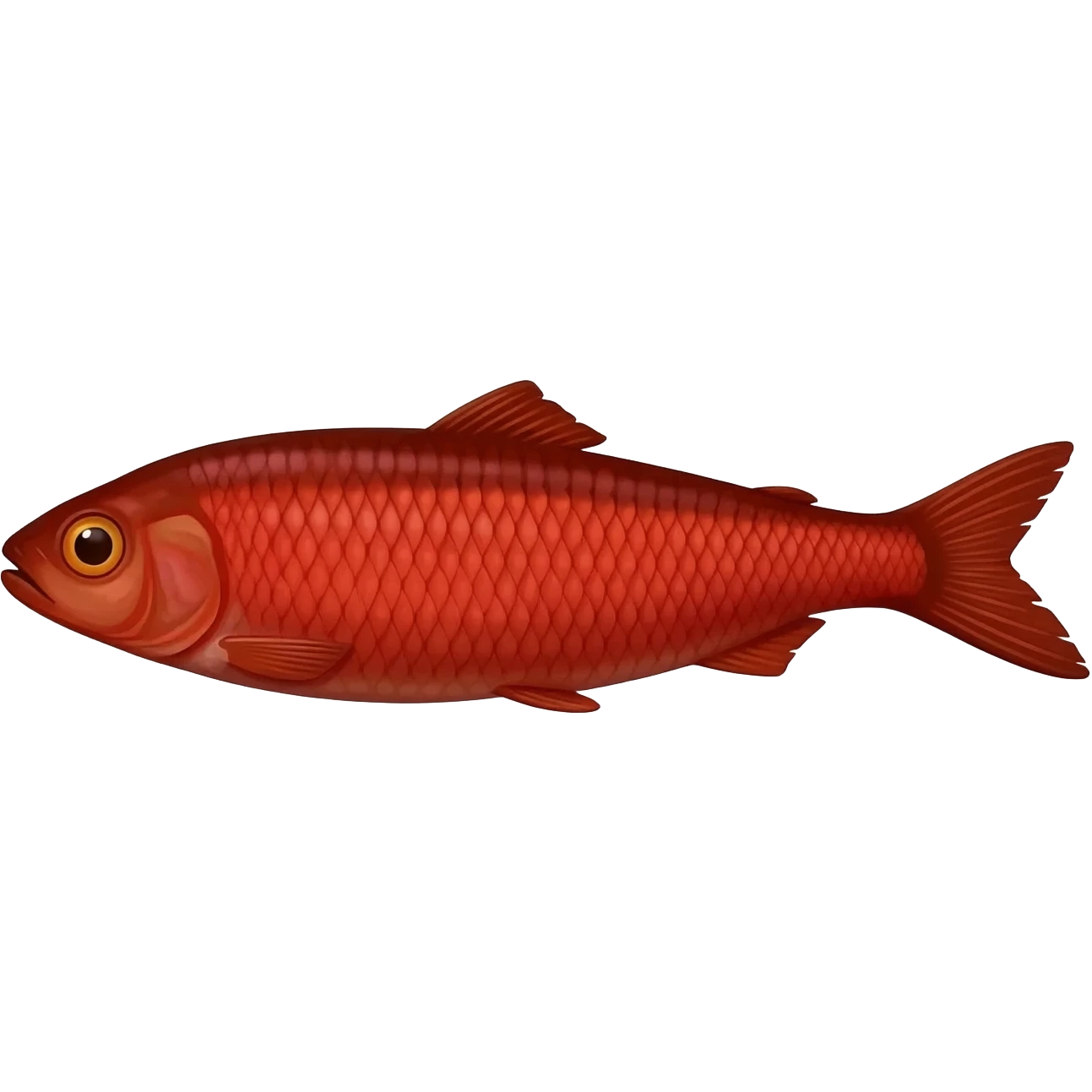 realistic bright red herring with scales emoji