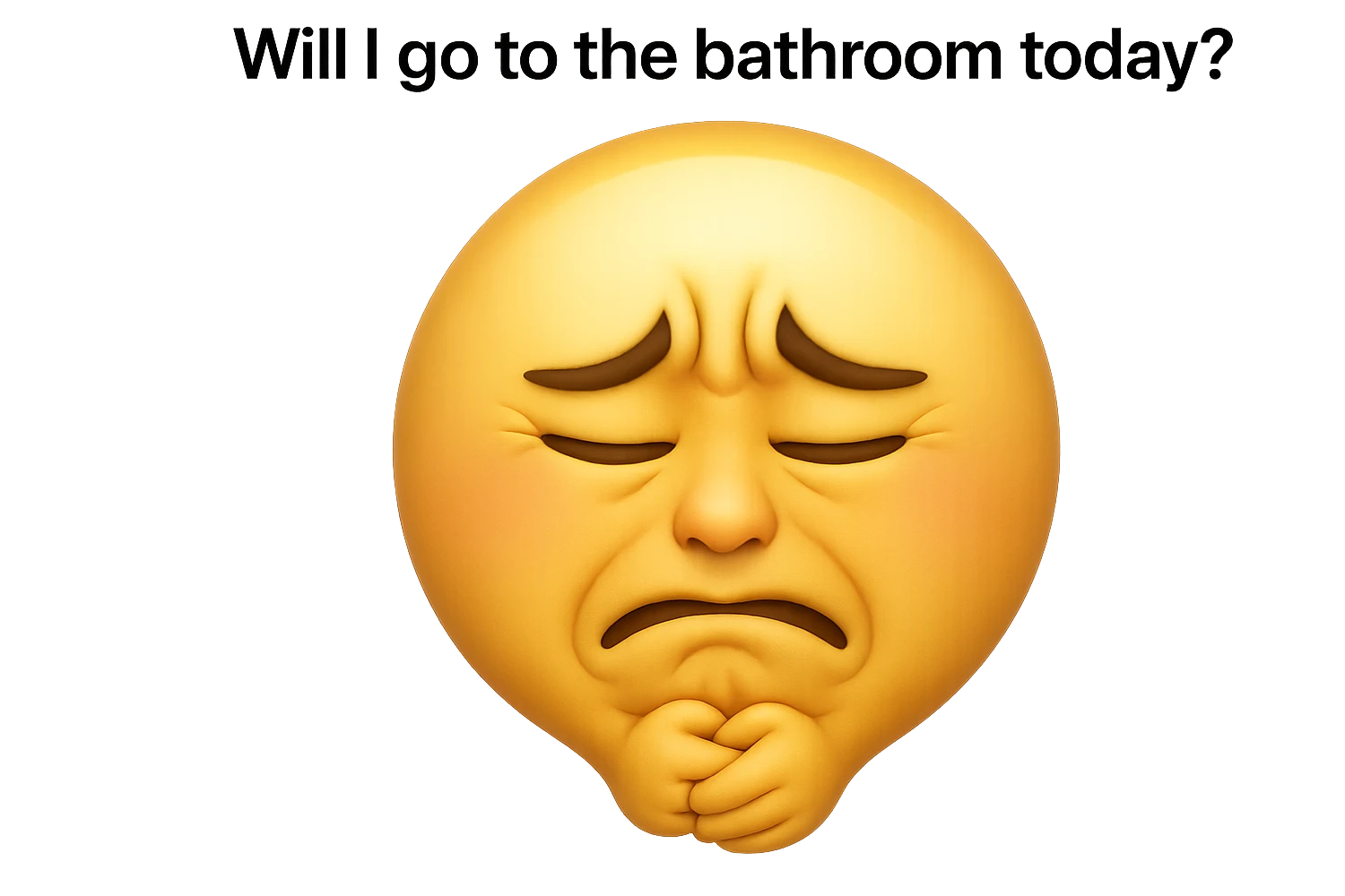 emoji stile iphone che riguarda l'argomento "stipsi/andrò al bagno oggi?", iperrealistico 4k emoji