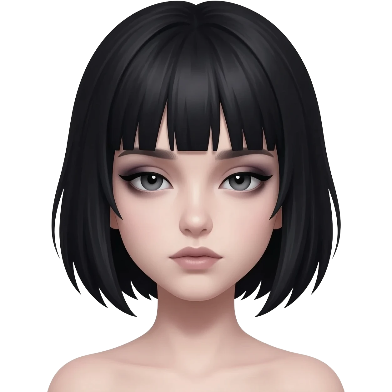 A girl face as an emo emoji