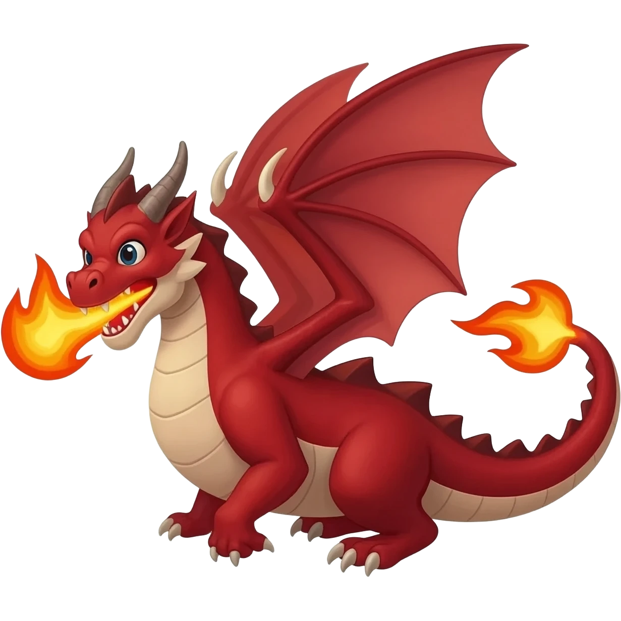 red fire breathing dragon emoji