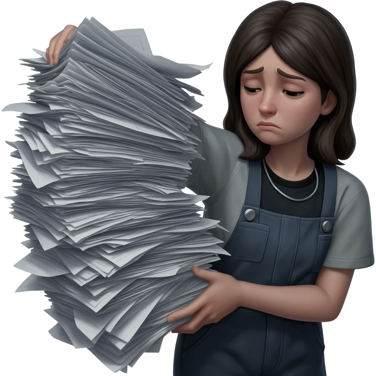 girl being a wage labor to be—burdensome, unenjoyable, and uncaring— emoji