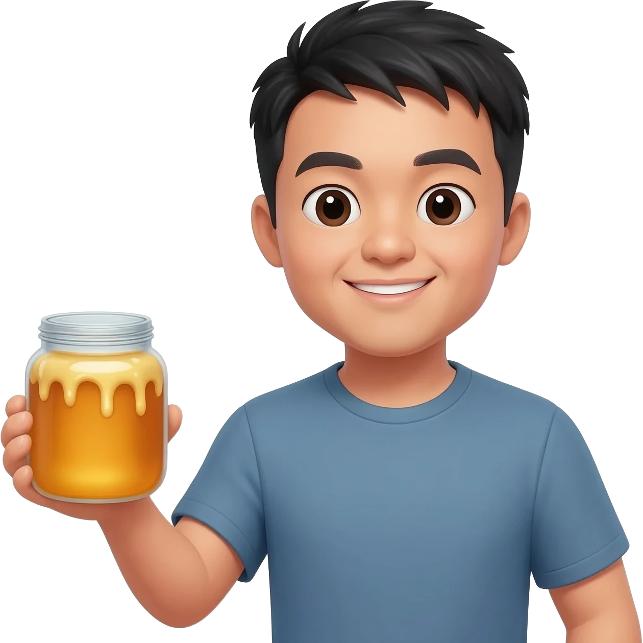 A chinese man with  honey emoji
