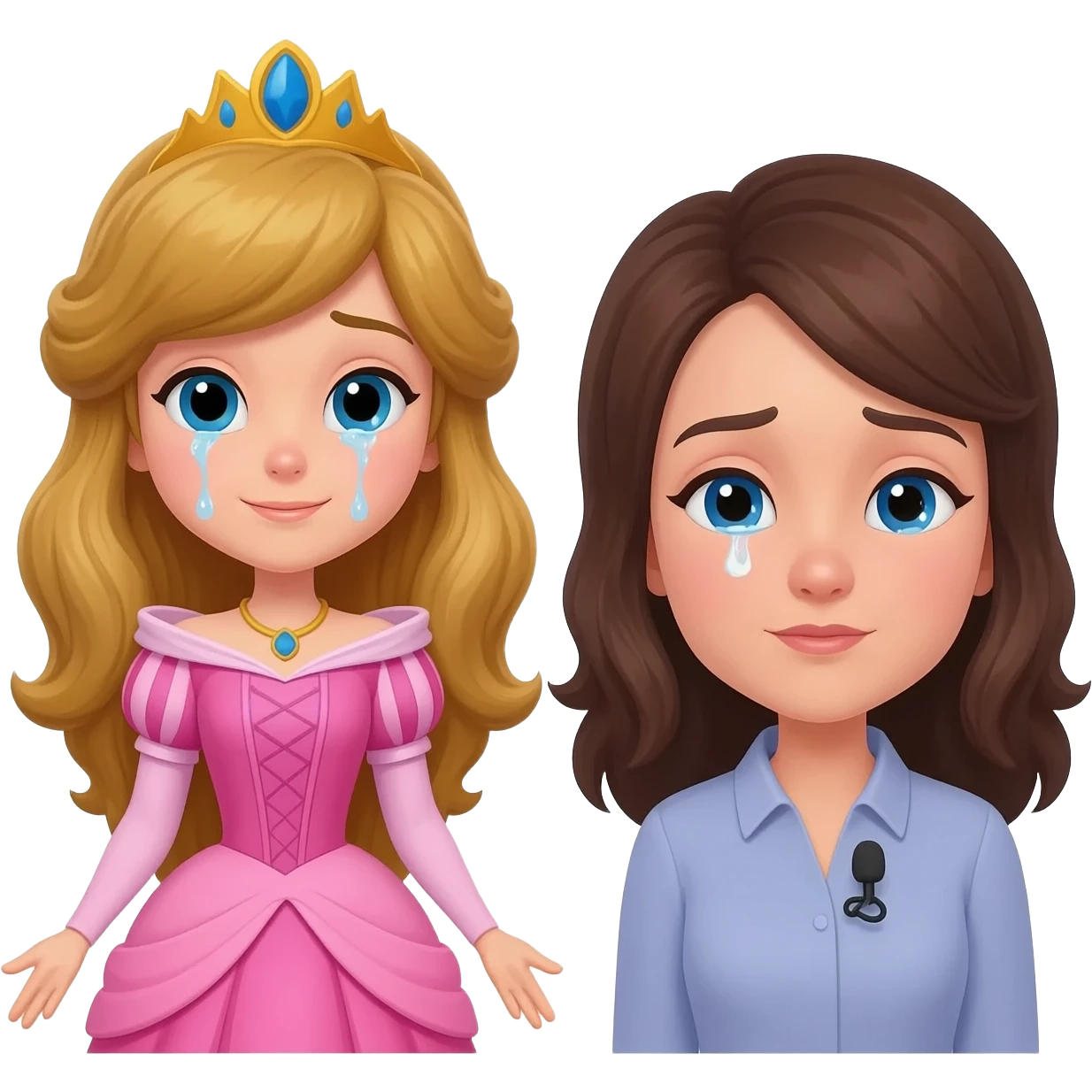 pero que la princesa porti  un vestit rosa i que sigi morena amb mechas. que la que entrevista no plori emoji