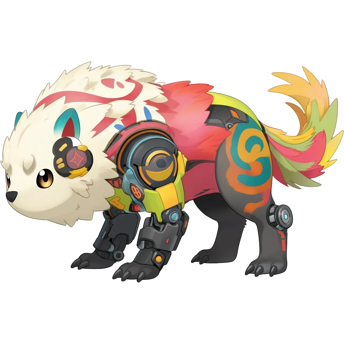  exotic tropical ornate furry Asian painted cyber-Sleuth-Loyd-Garmaddon-Litten-Linoone-Noibat-Fakémon-Pokémon-Vernid-creature emoji