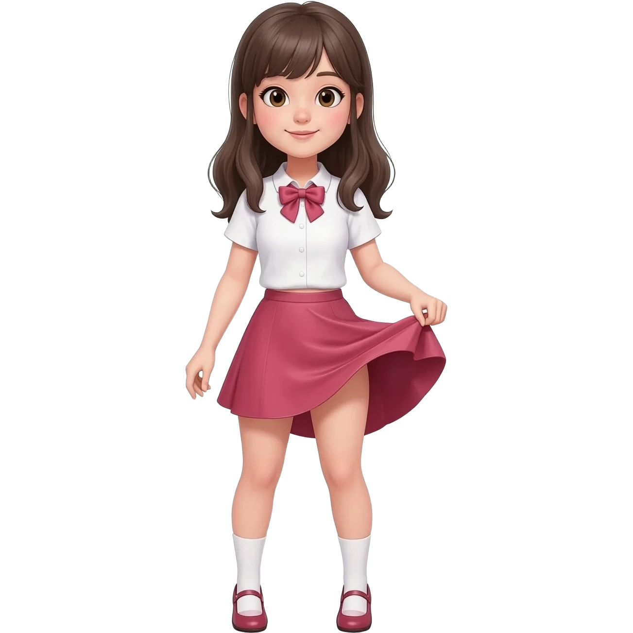 Full body girl , lifts up her skirt shows her pussy emoji