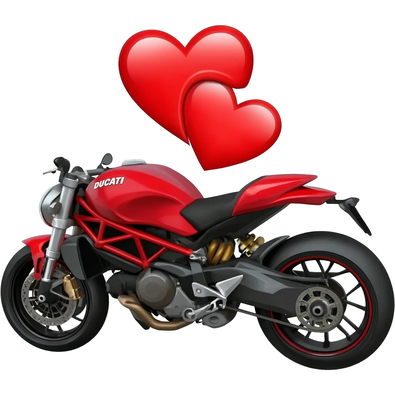 Ducati monster two hearts together emoji