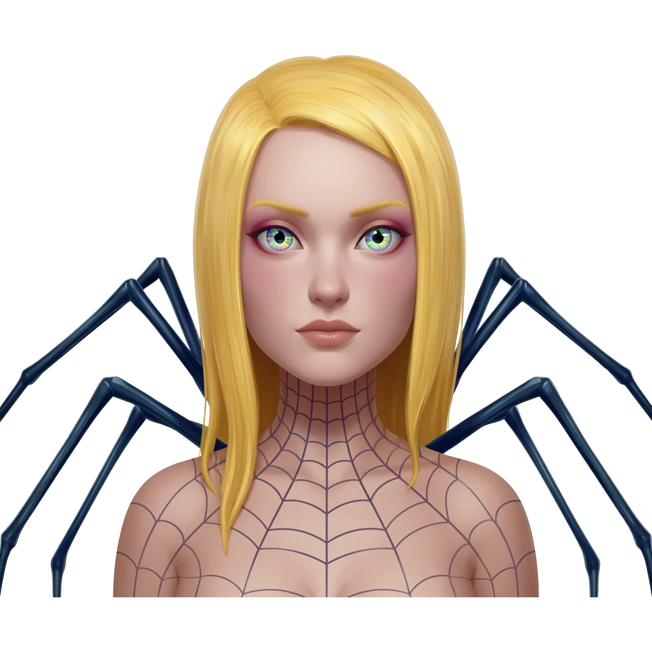 Sarışın örümcek kadın emoji