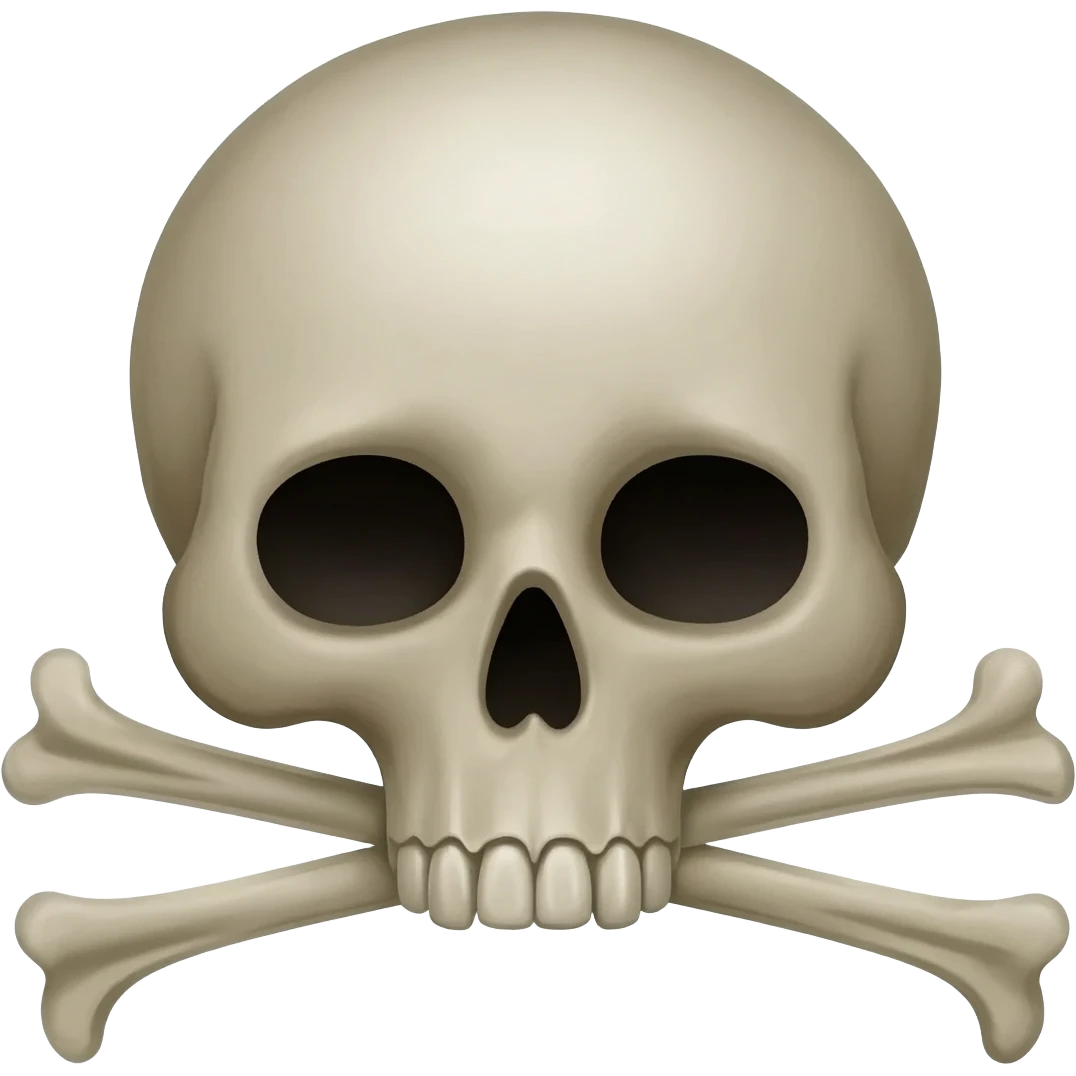 a sick skull and crossbones emoji