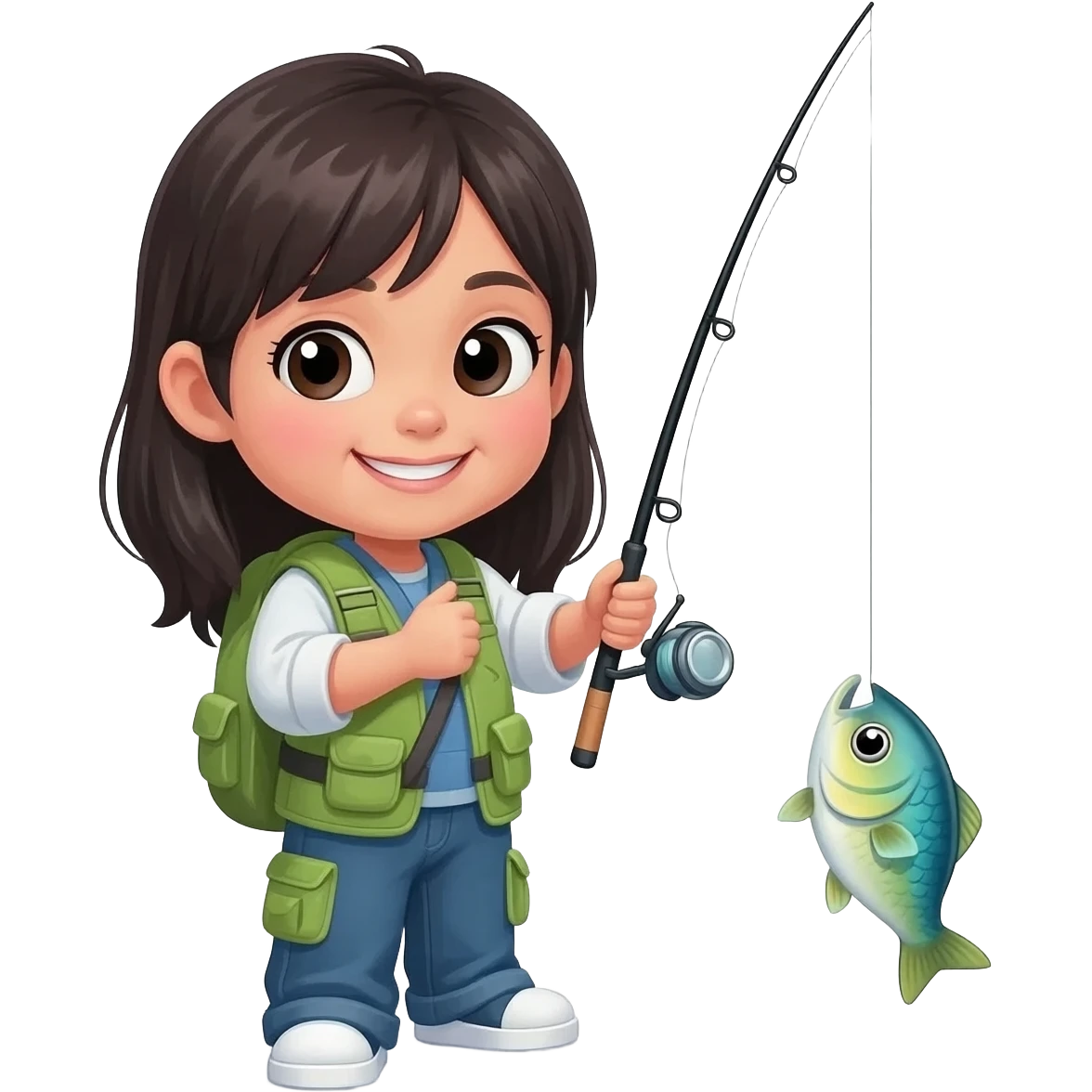 Free Lilly Asian girl fishing emoji