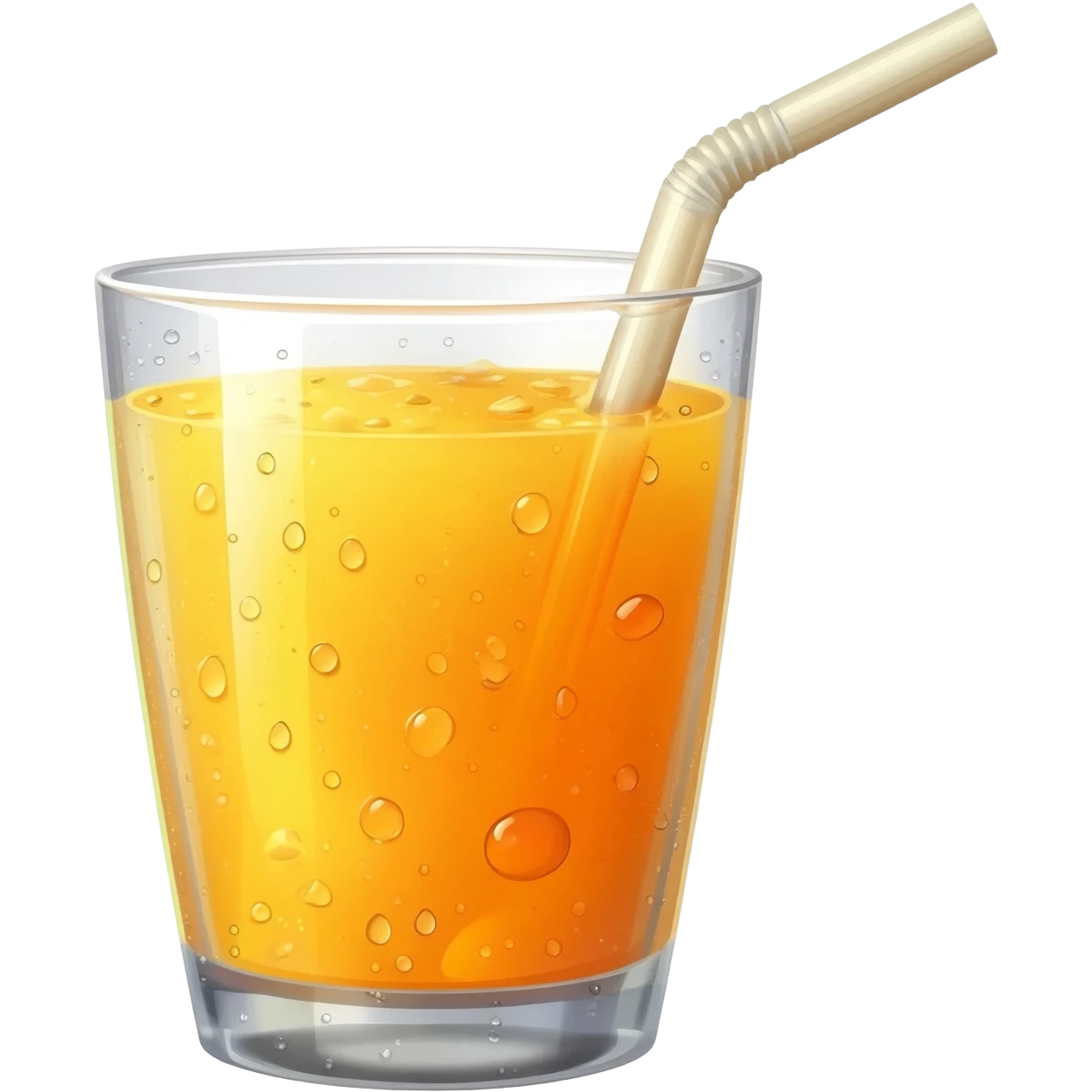 glass of fresh orange juice with straw emoji