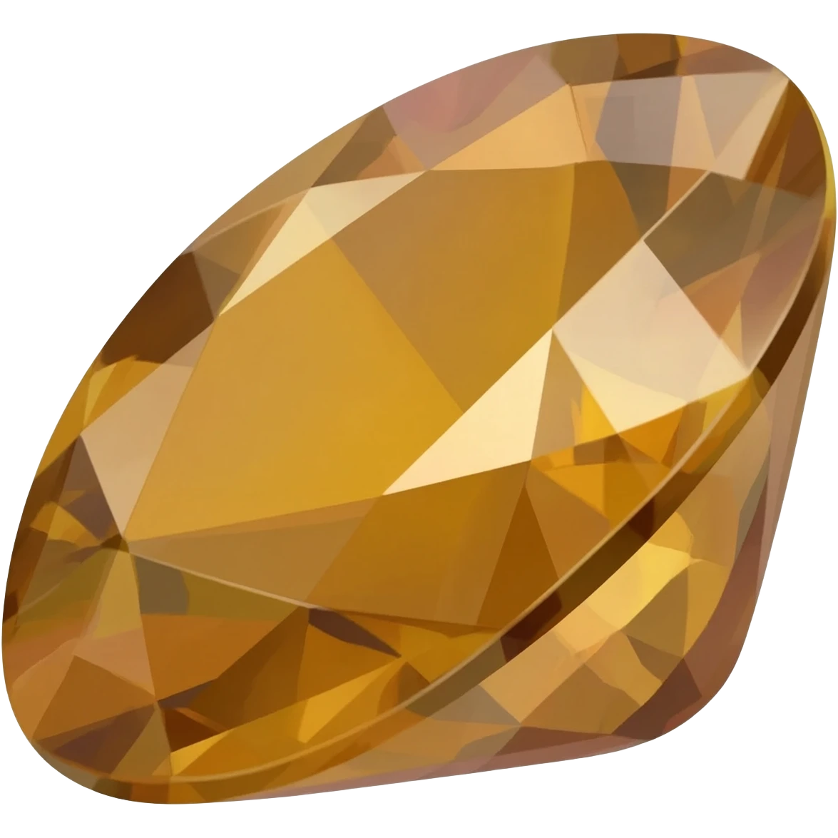 Simple elegant oval topaz gemstone side view no light reflection emoji