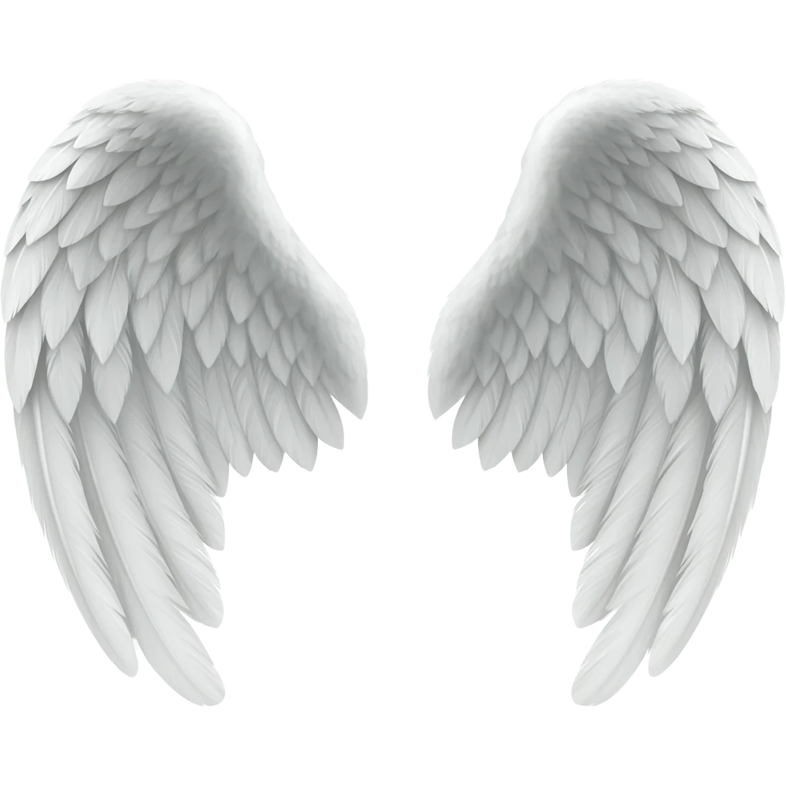 Two angel wings separate white emoji