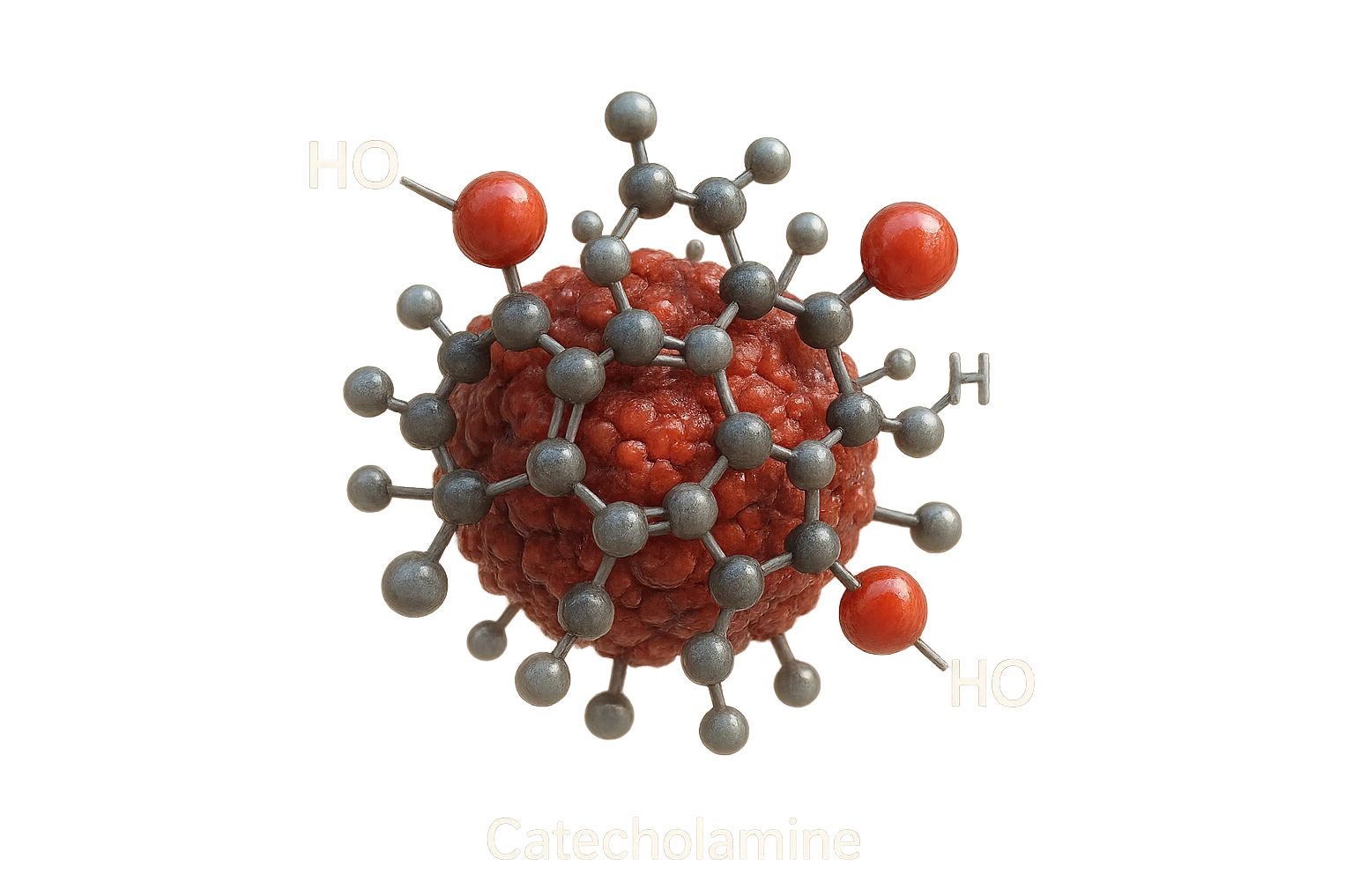 particella anatomica di catecolamina fluttua in ariaiperrealistica emoji