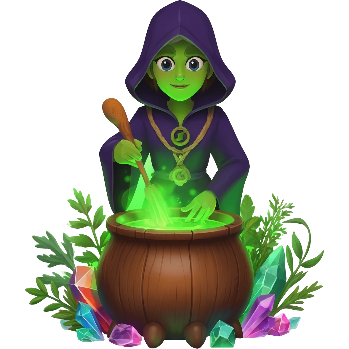 green witch cooking potion emoji