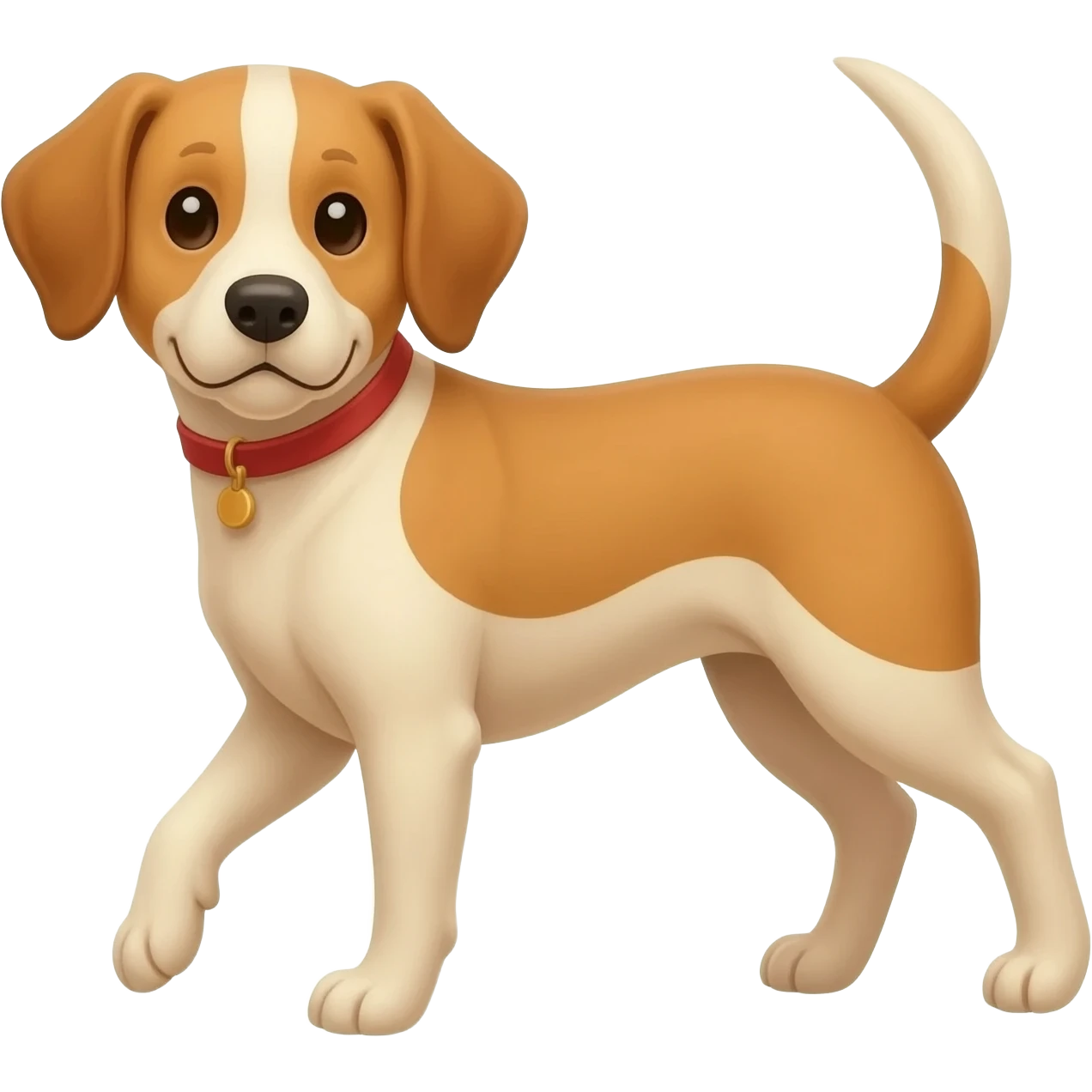 The dog is walking in the sun and is very hot emoji