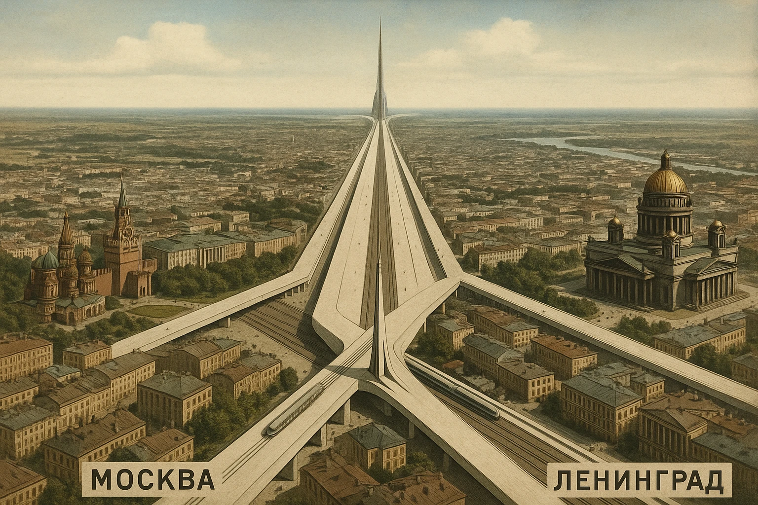 Москва соединена с Санкт-Петербургом и образовывает единый город-луч. Чем-то похожий на NEOM

Архивные цветные фото 1920 год emoji