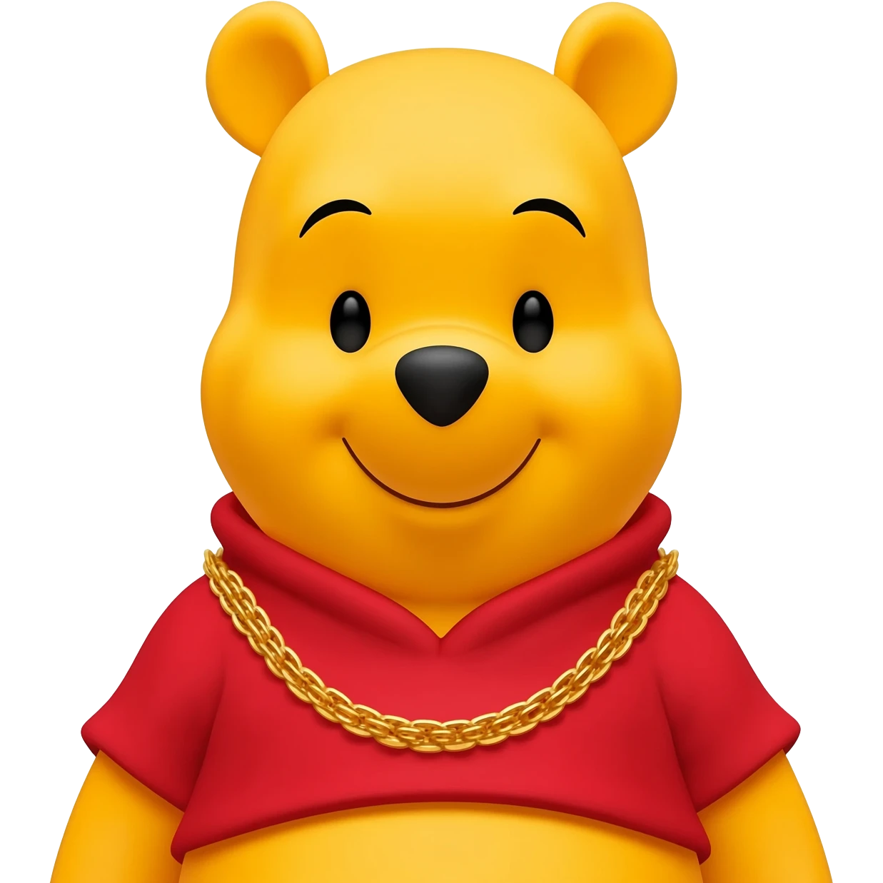 Winnie the Pooh with a gold chain emoji