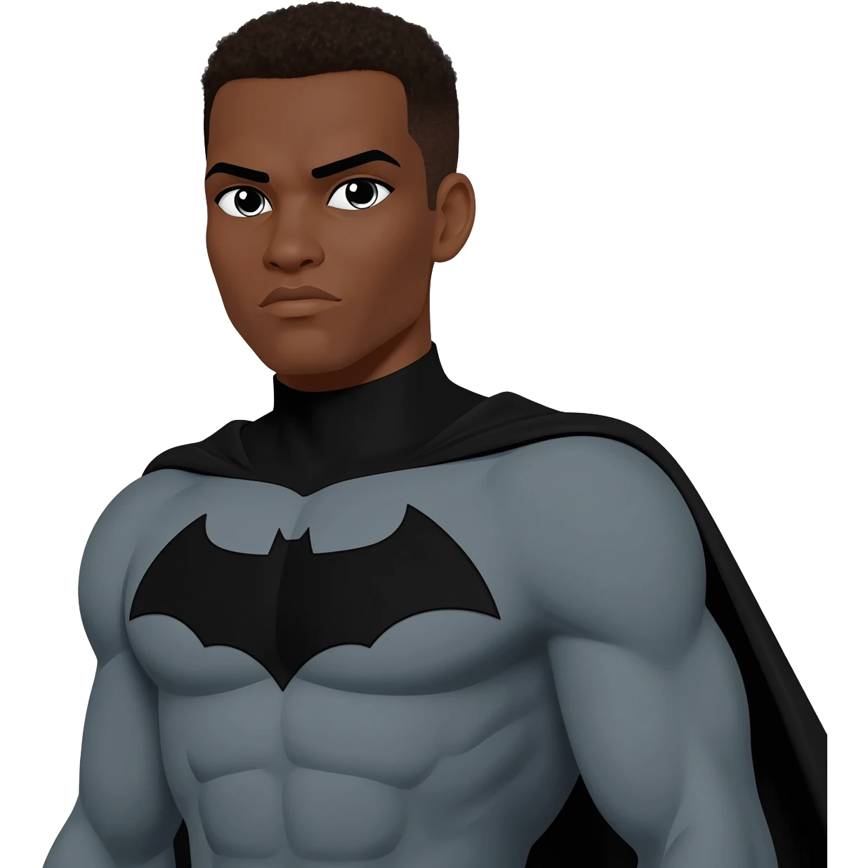 Superhero black male look superstrong bl emoji