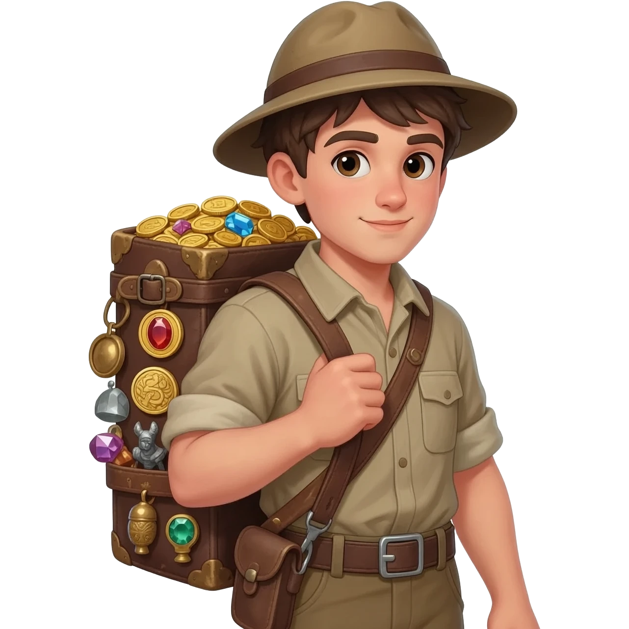  парень несет мешок с драгоценносями за спиной emoji