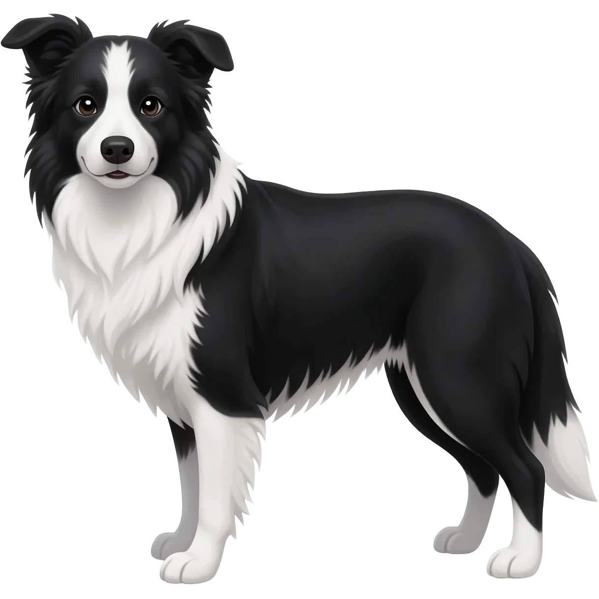 Un emoji border collie noir et blanc emoji