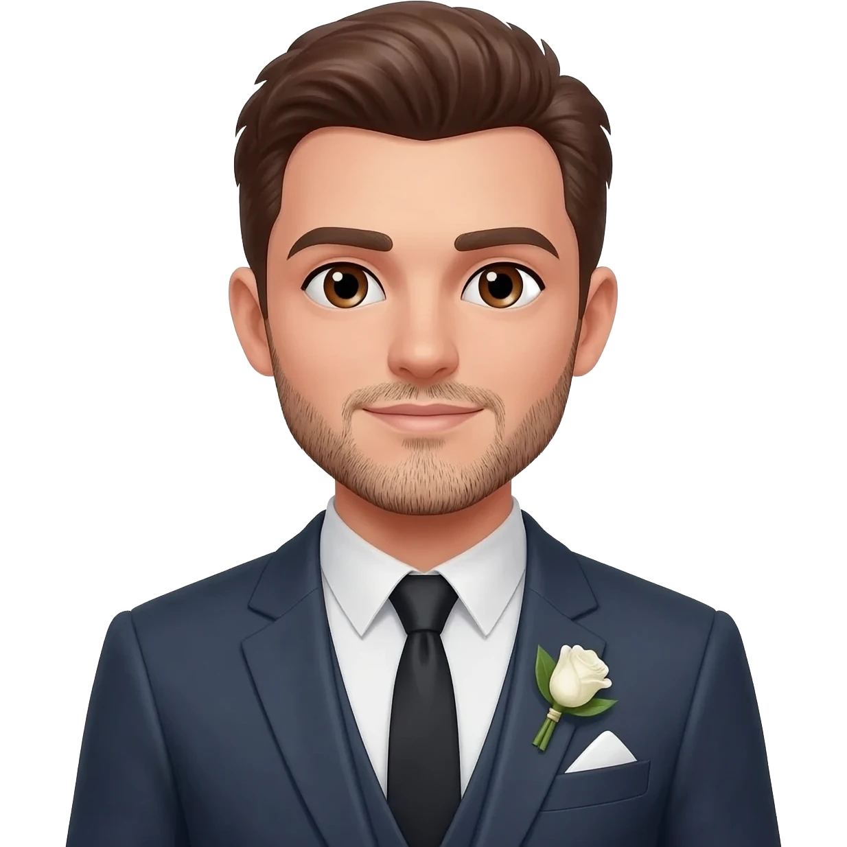 brown haired and eyed groom with stubble emoji