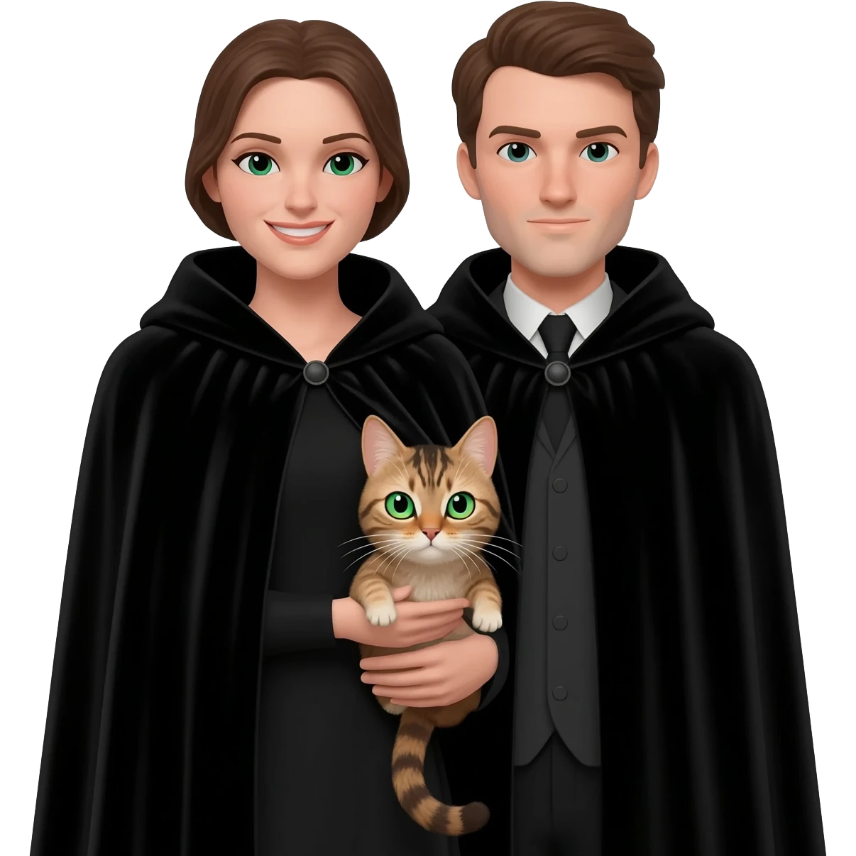 magician couple and their pet cat emoji