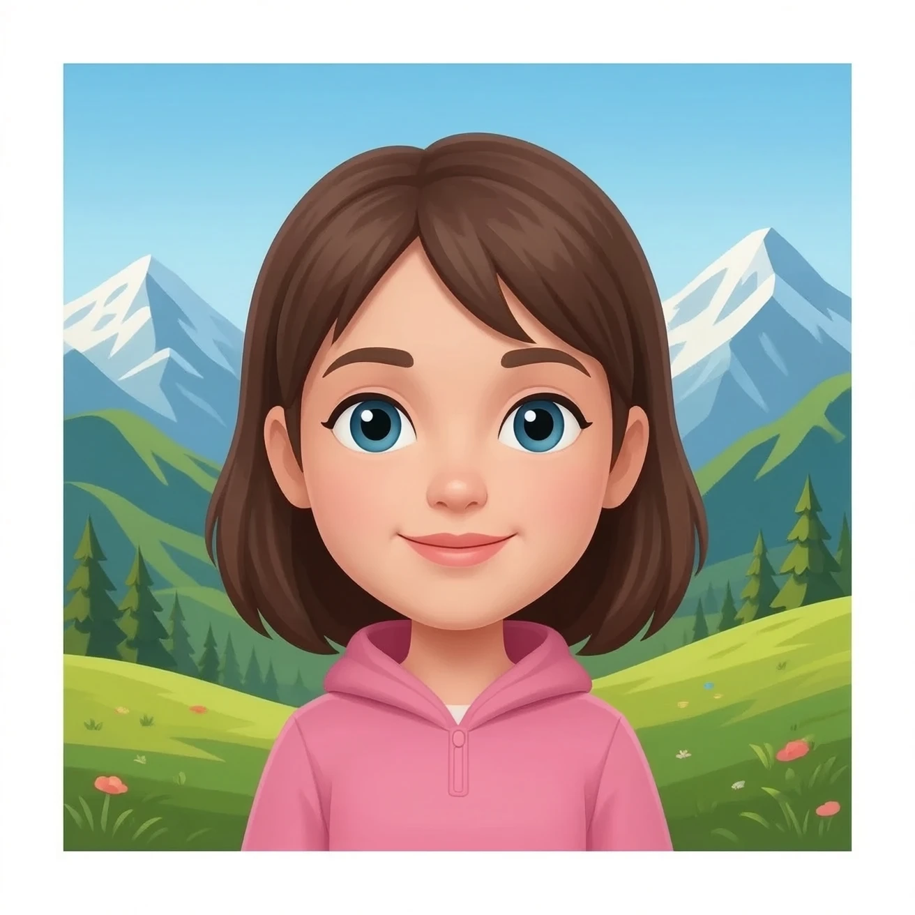 Girl in mountains emoji
