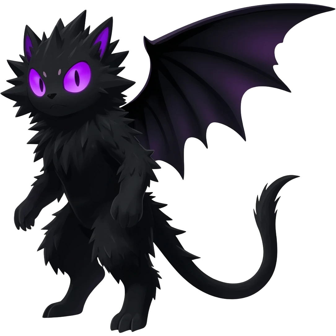 Edgy gothic cool Litten-Darkrai-Umbreon-Fakémon-hybrid-fusion-creature  emoji