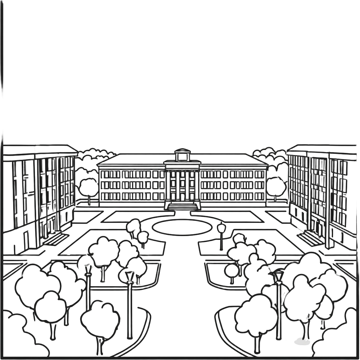 With a white line and very basic, about a university emoji