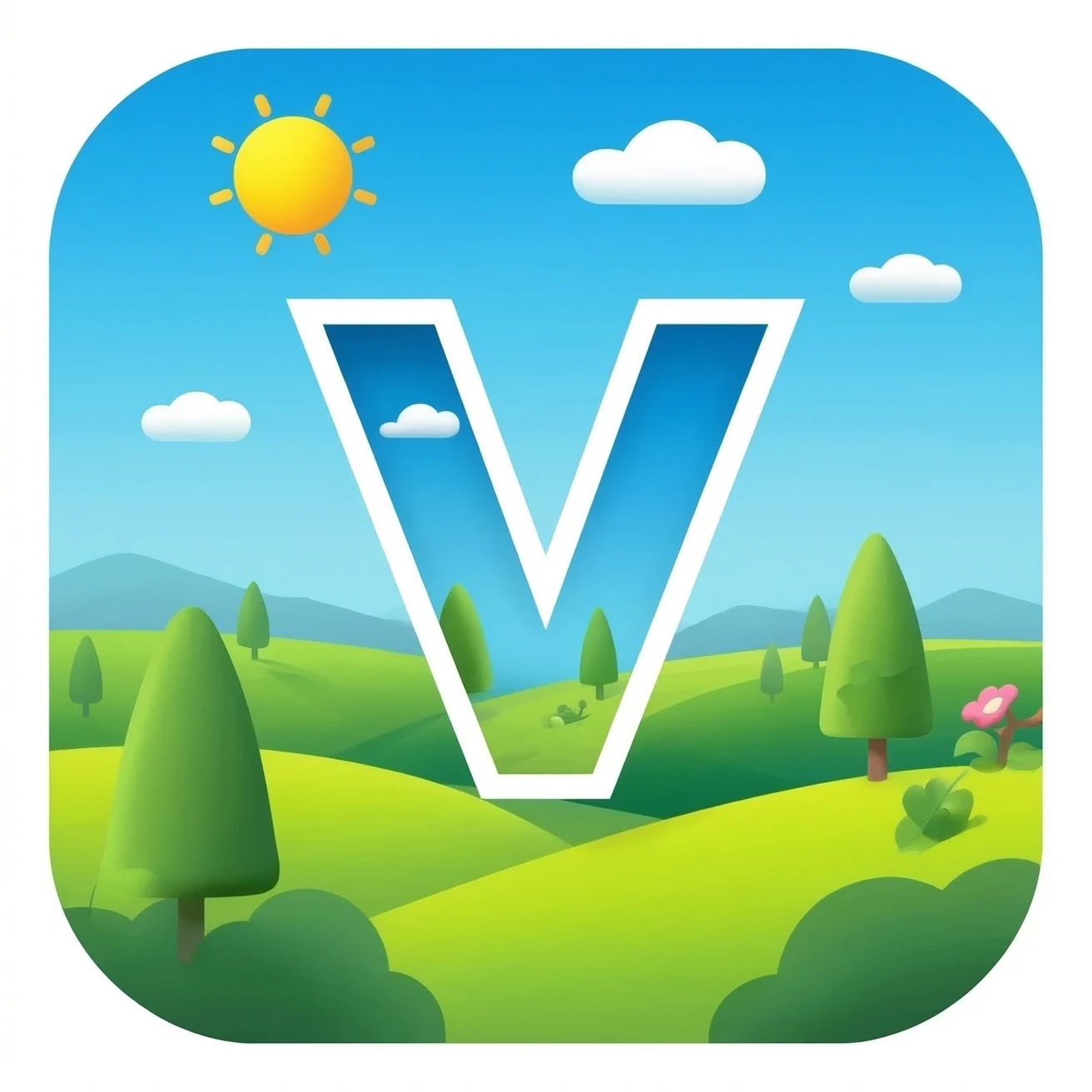 БУКВА V С ЛАНДЫШАМИ emoji