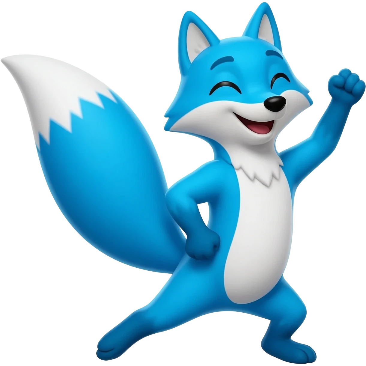 blue fox celebrating emoji