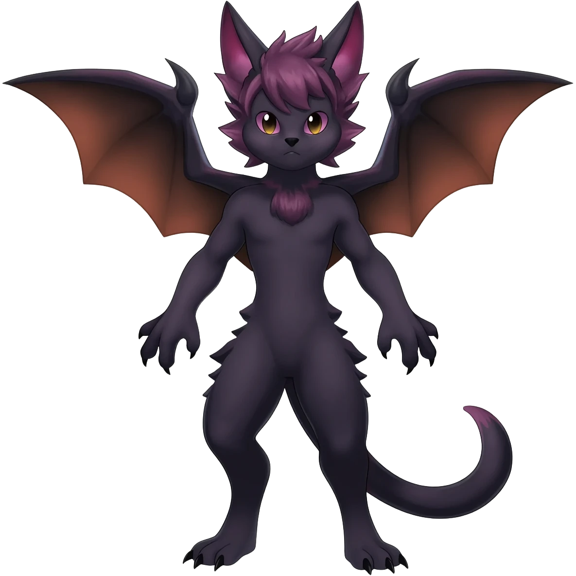 dark edgy dull pointy edgy Noivern-Noibat-Purloin-Torracat-Lykoi-Caracal-bat-cat-Fakemon-fusion-hybrid-creature emoji