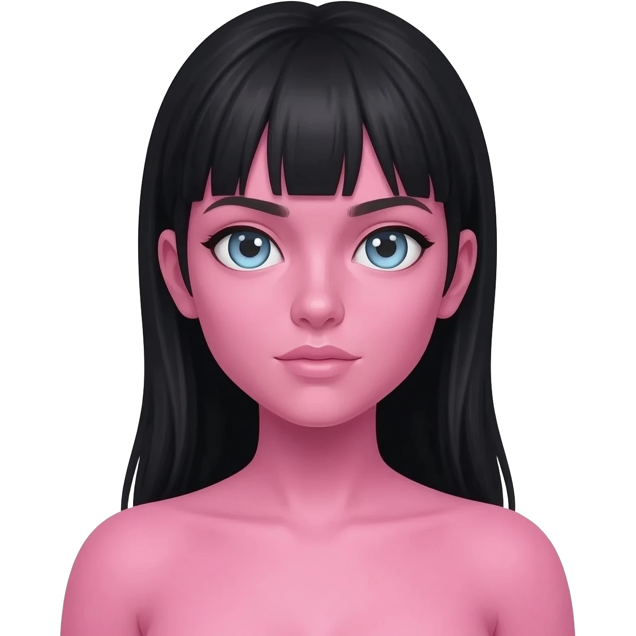 #FF85A2 color female robot with black hair emoji