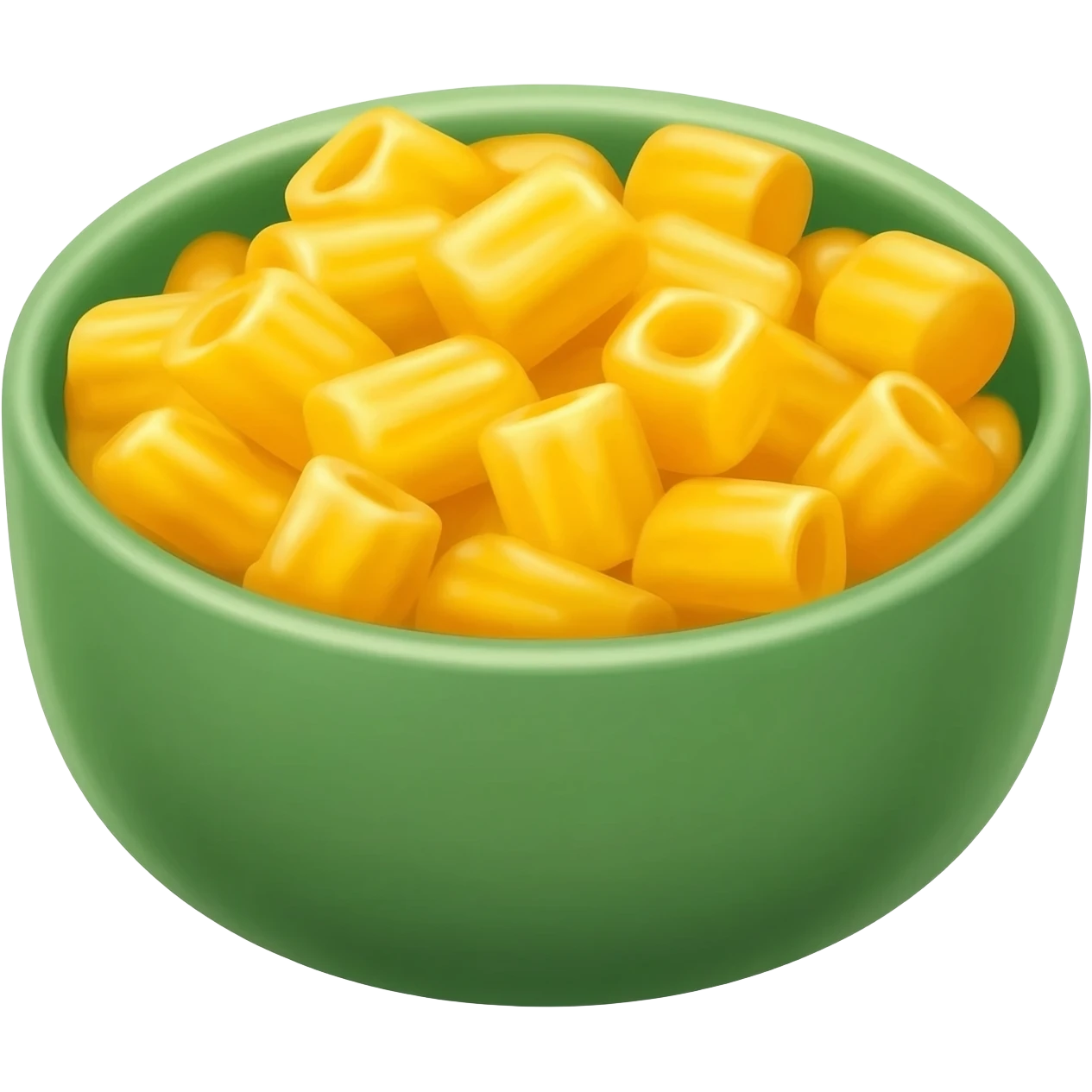Mac and cheese in the green bowl emoji