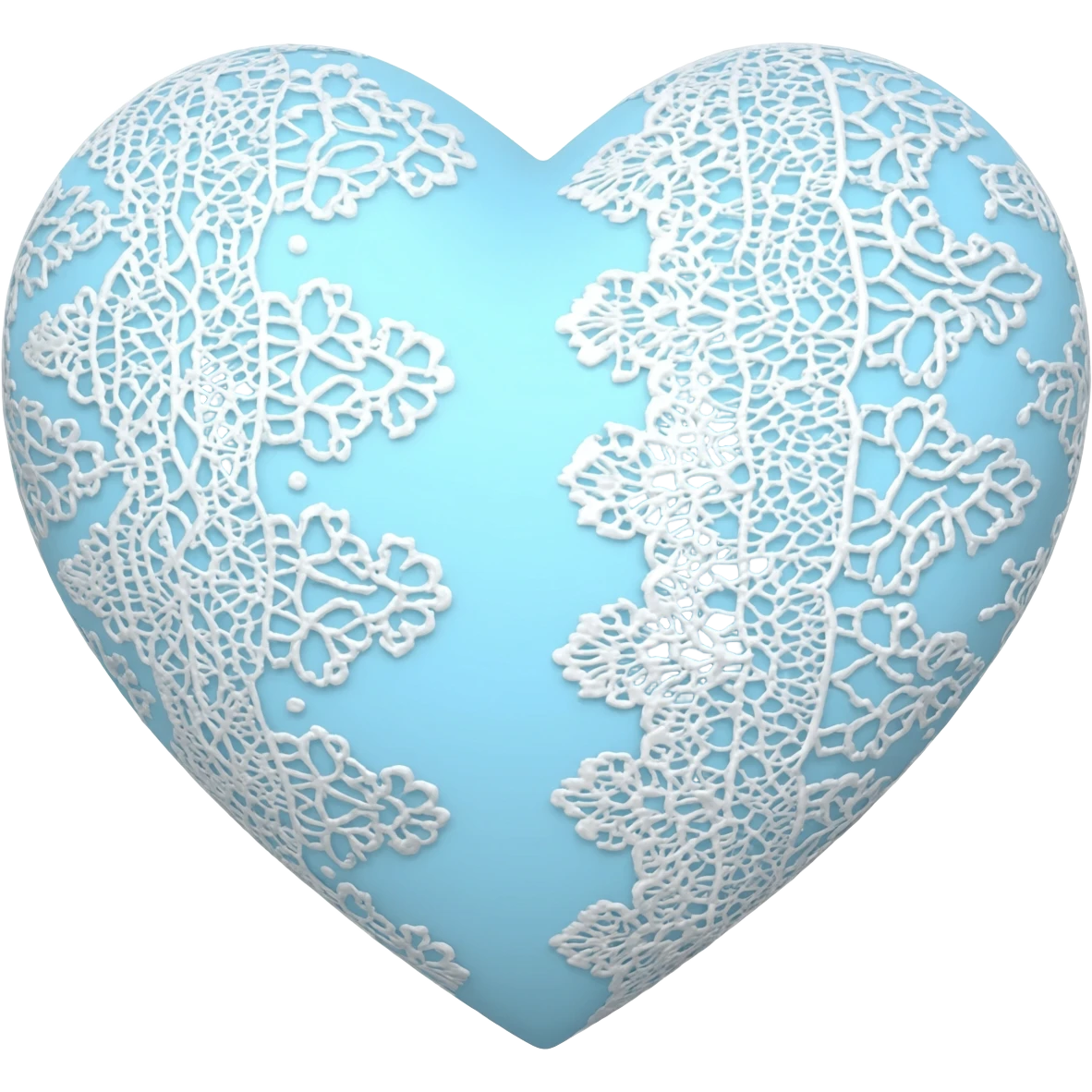 light blue heart with white lace in a goth lolita style emoji