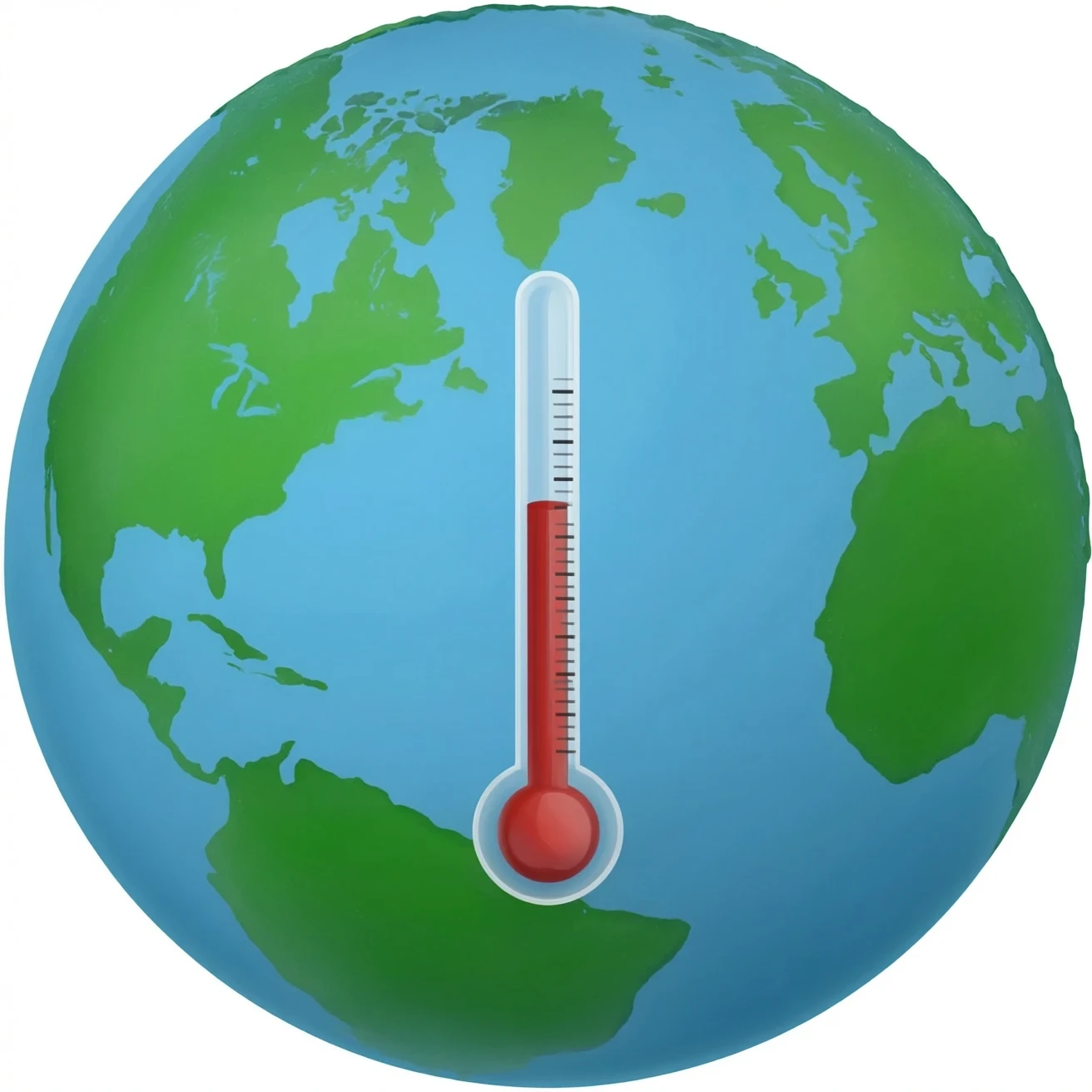 Planet Earth with thermometer emoji