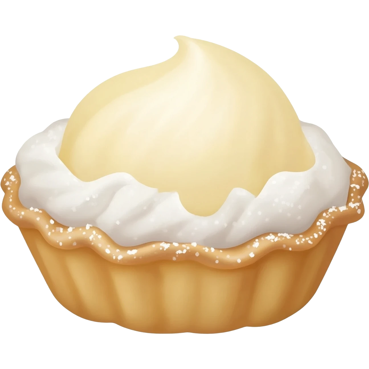 cremole filled with cream and sprincled with power sugar emoji