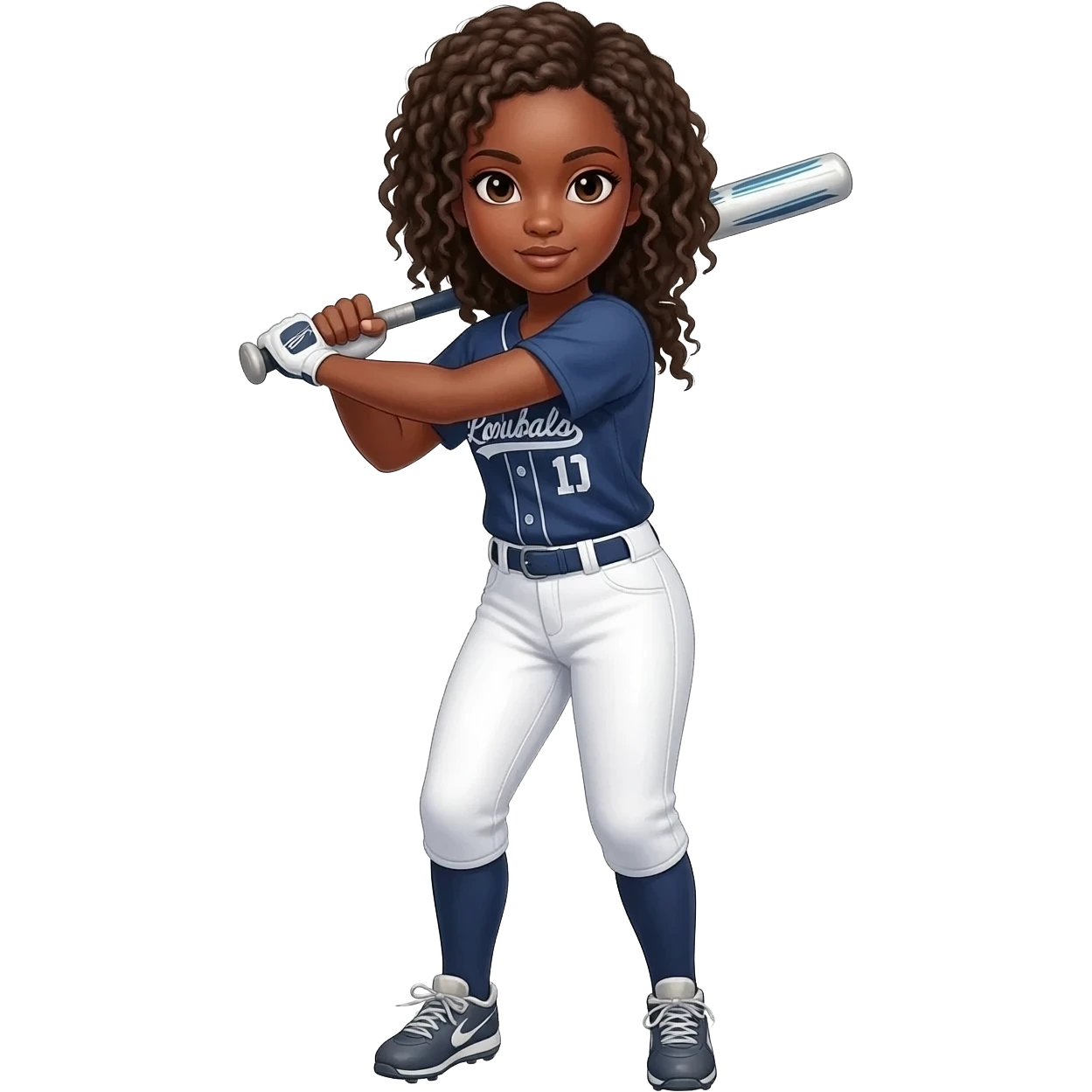 black girl  softball player emoji