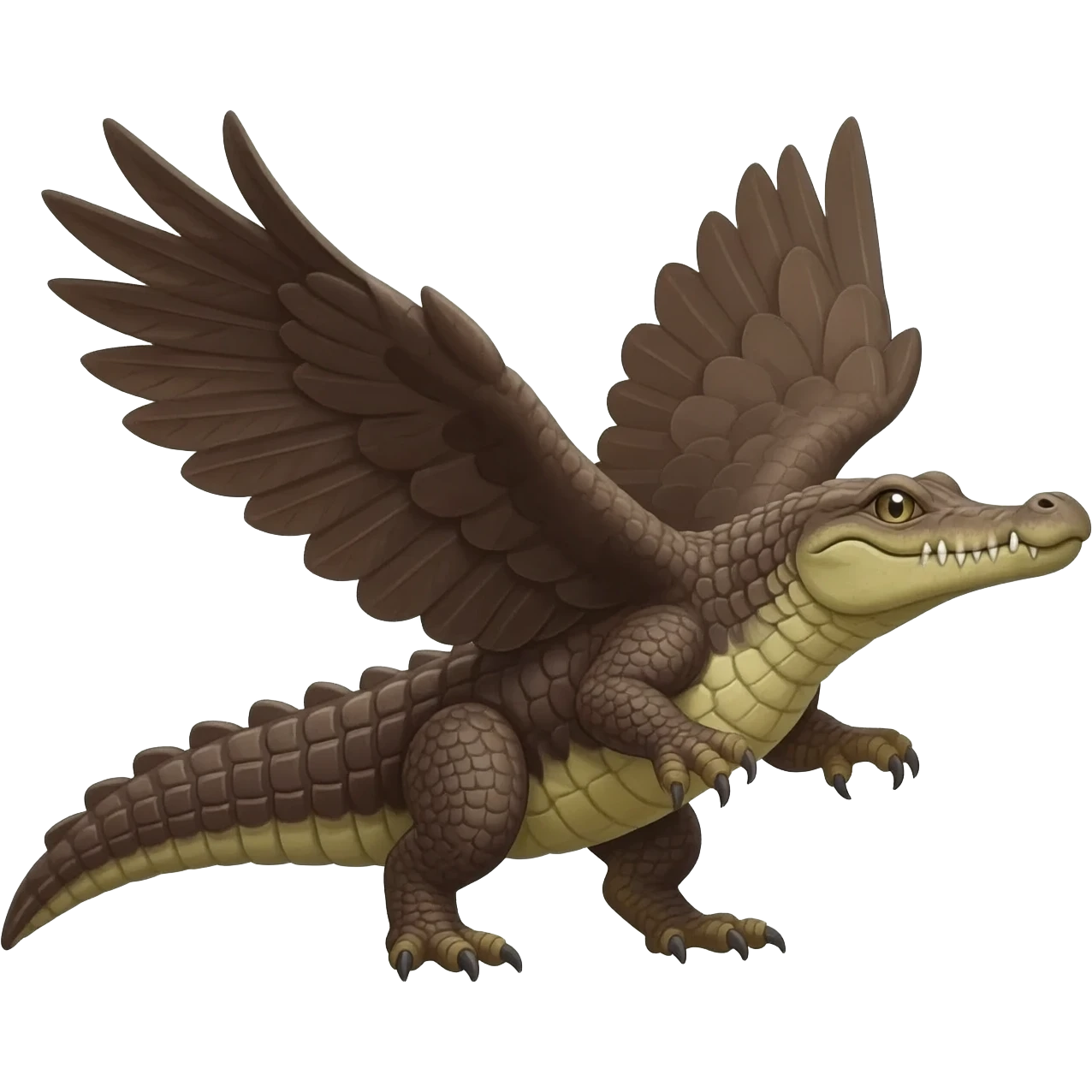 Crocodile-Eagle-hybrid, full body emoji