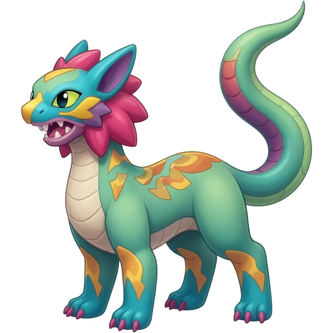 Colorful Exotic Meloetta-Zygarde-Virizion-Venom-Stitch-Fakémon-creature-hybrid emoji