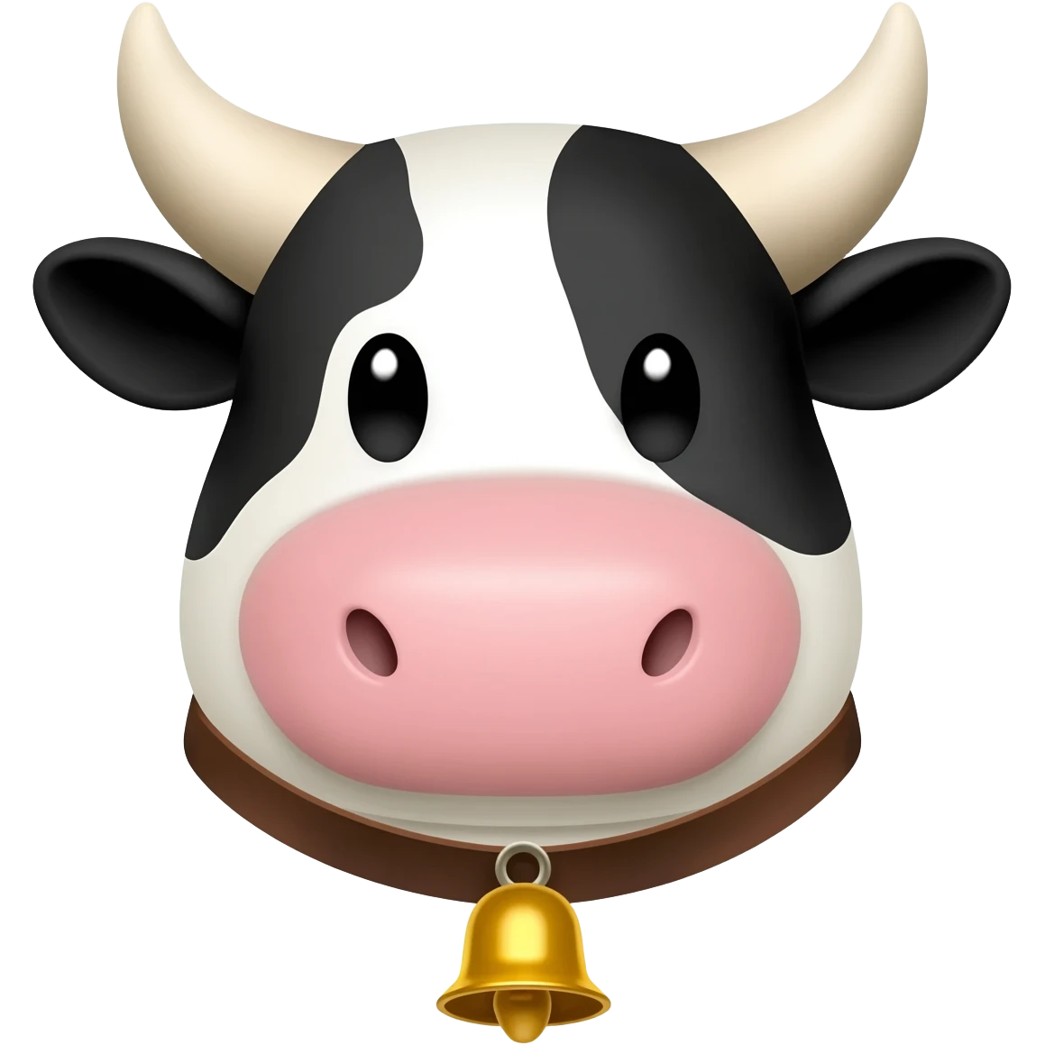 a head of a cute cow with a collar and a golden bell emoji