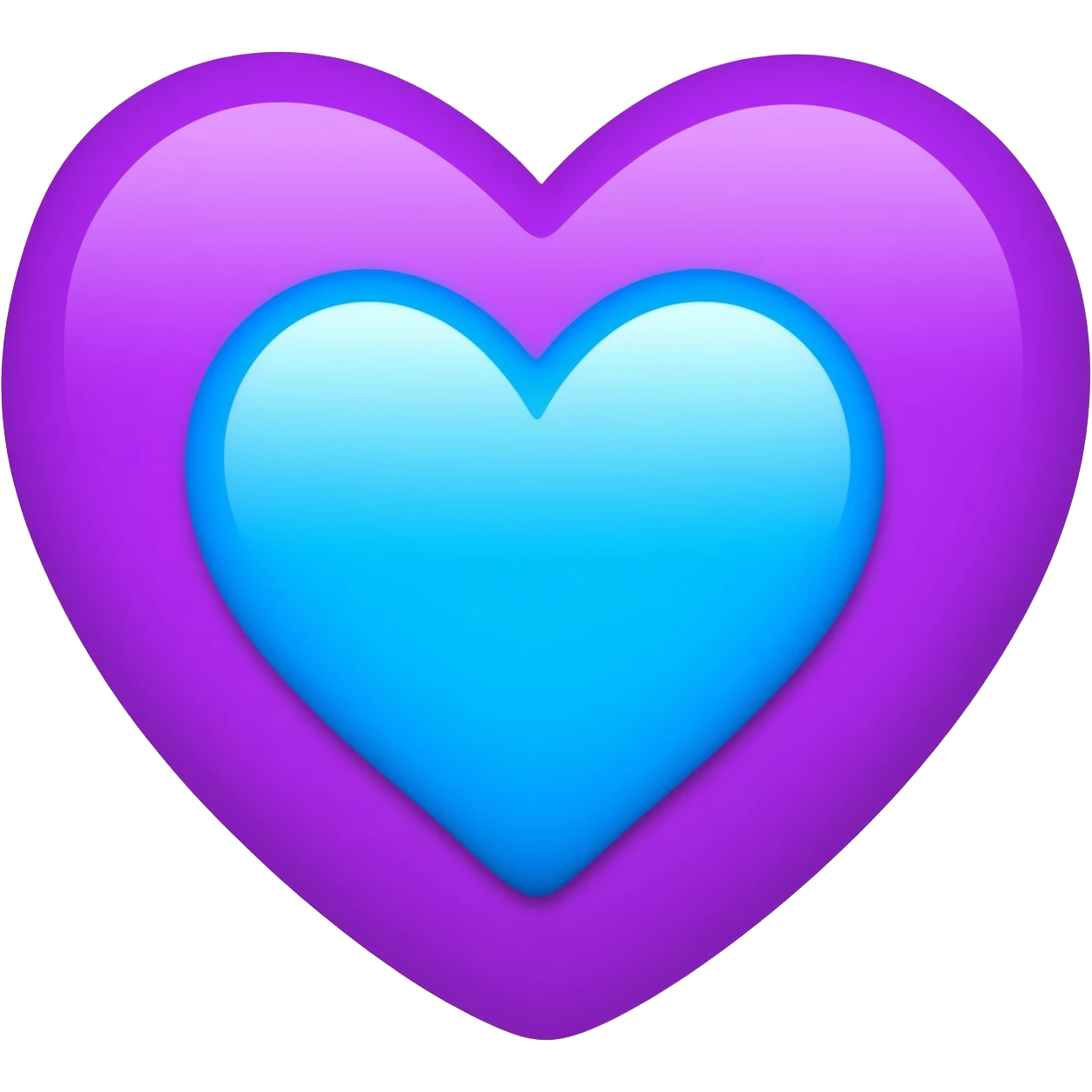 Animated sky blue heart emoji Inside purple heart emoji animated emoji