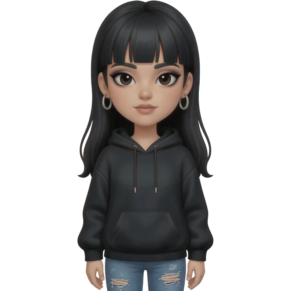 A girl as a emo emoji