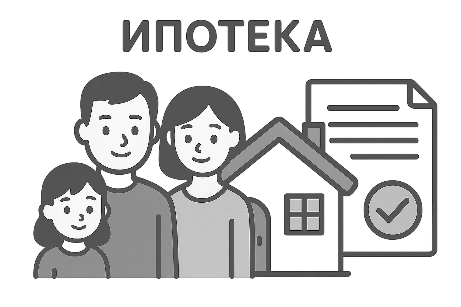 Ипотека. Линейный минималистичный рисунок  emoji