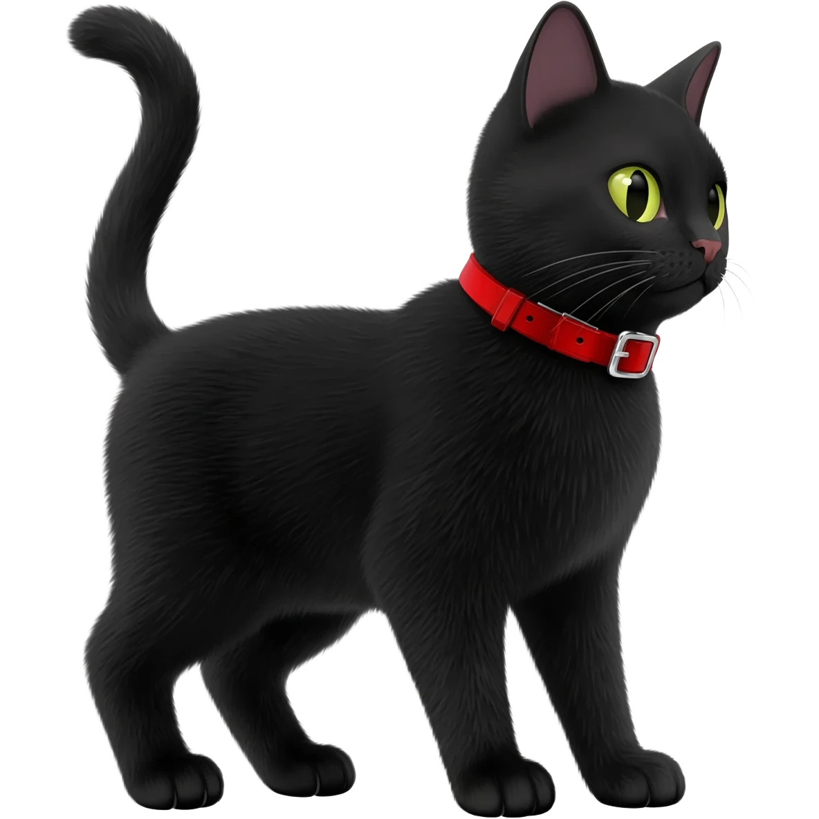 Black cat with red collar as a knight emoji