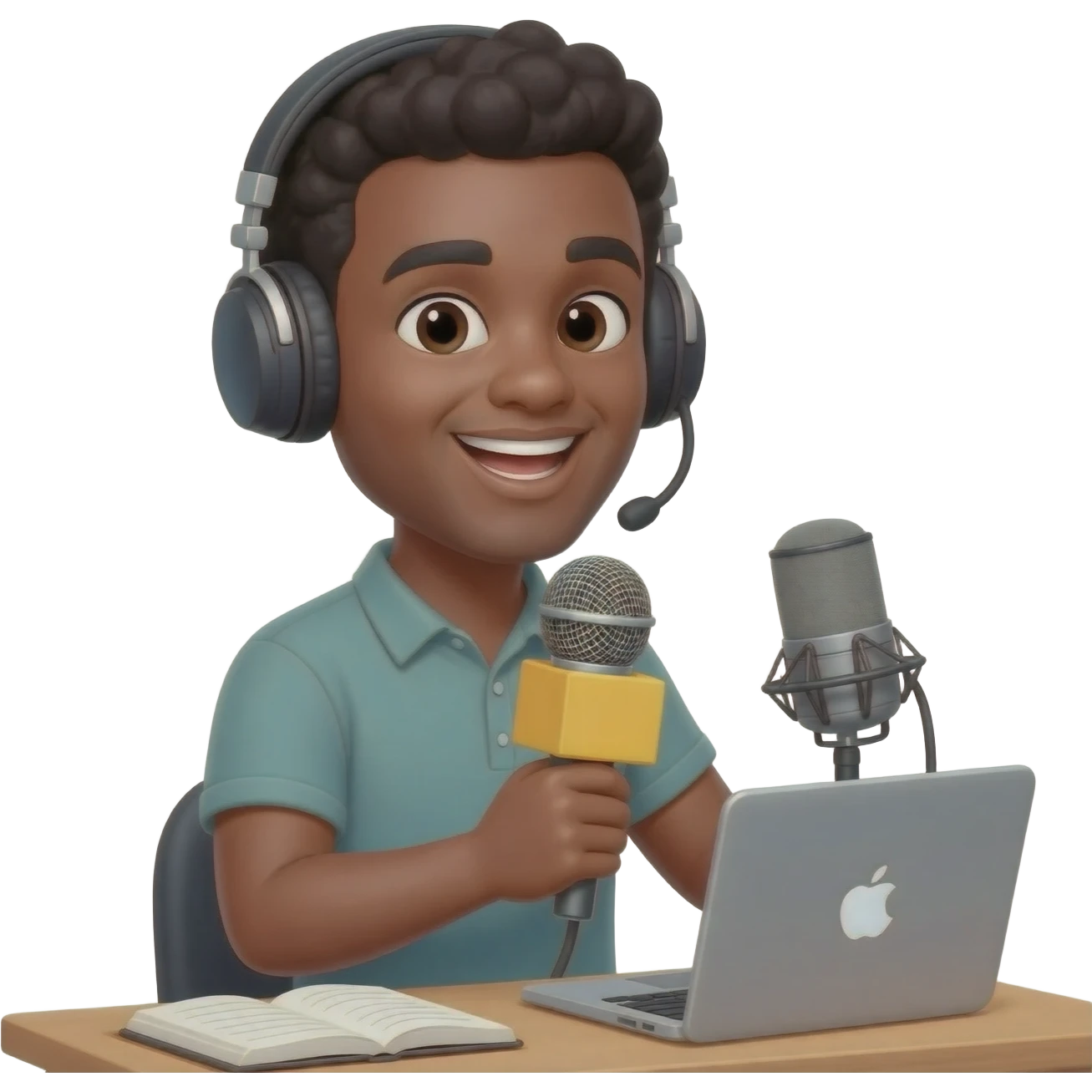 A man making content emoji